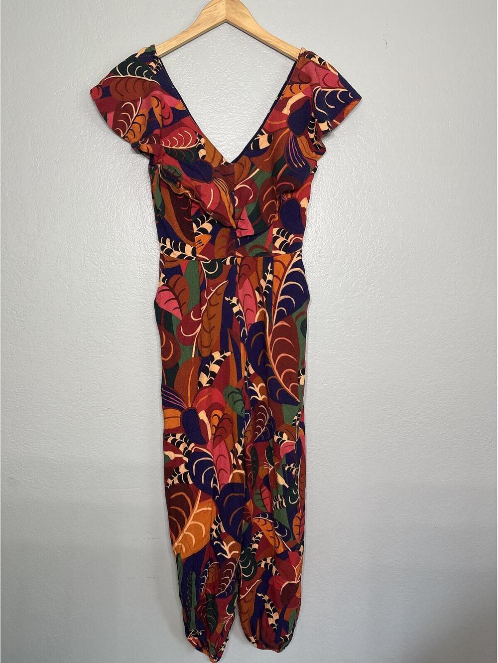 Farm rio tropical ruffled jumpsuit romper
